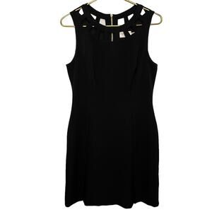 Eliza J Dress Womens Black Sleeveless Midi Cut-Out Sheath Ladies 8